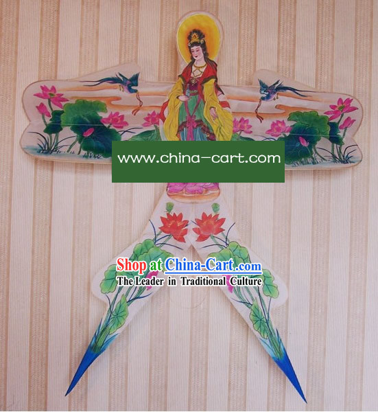 Chinese Classical Hand Painted and Made Swallow Kite - Kwan-yin