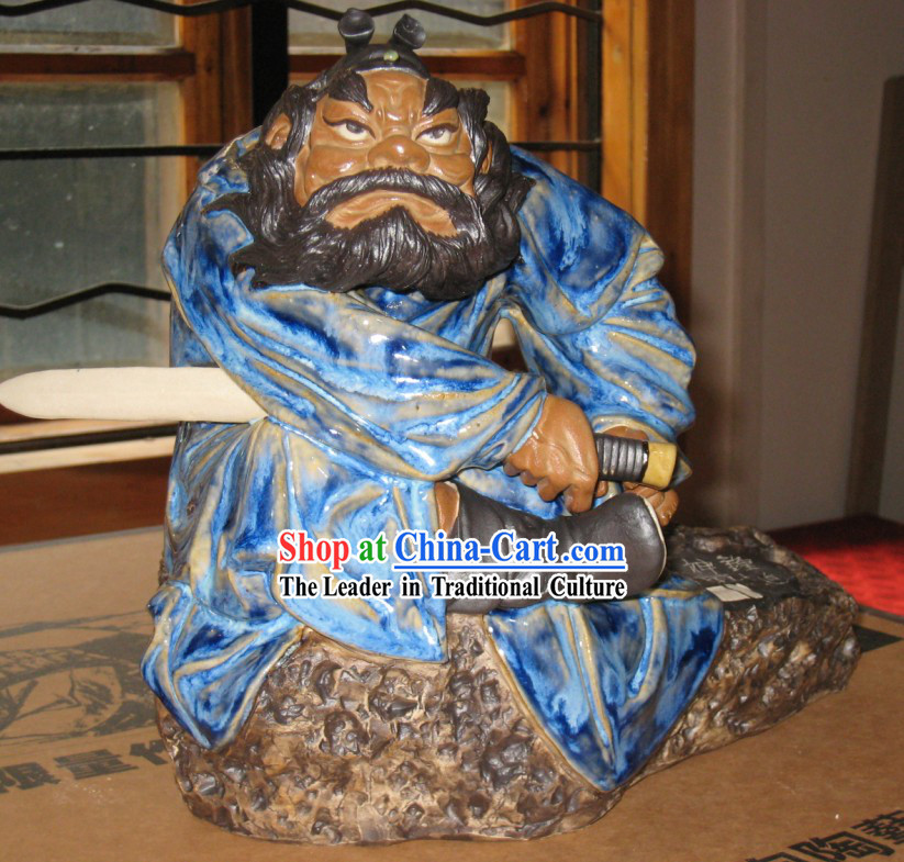Chinese Classic Shiwan Ceramics Statue  - Zhong Kui _The God that Catches Ghosts_