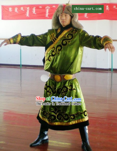 Mongolian Classic Prince Warrior Costumes and Hat