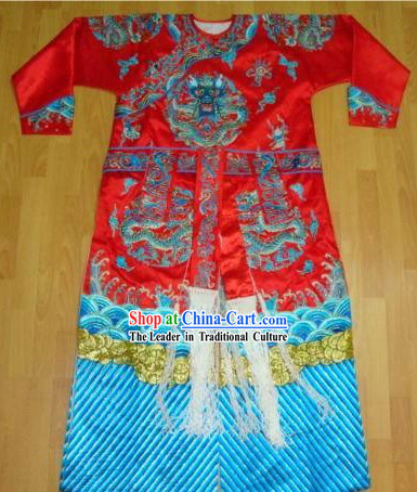 Hand Embroidered and Made Traditional Qing Dynasty Red Costumes