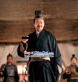 China Han Dynasty Cao Cao Costumes and Hat in Three Kingdoms for Men