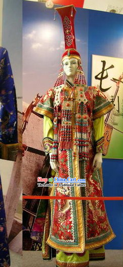 Mongolian Classic Lucky Red Costume for Women