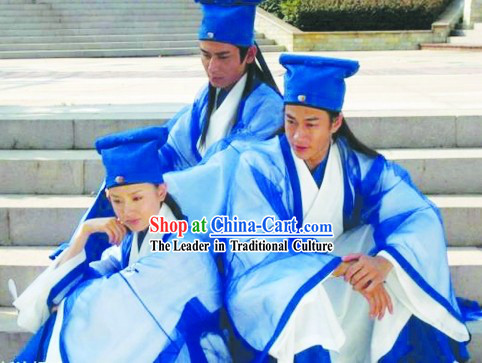 Ancient China Jin Dynasty Clothing Chinese Costume Ancient Chinese Student Costume and Hat for Men