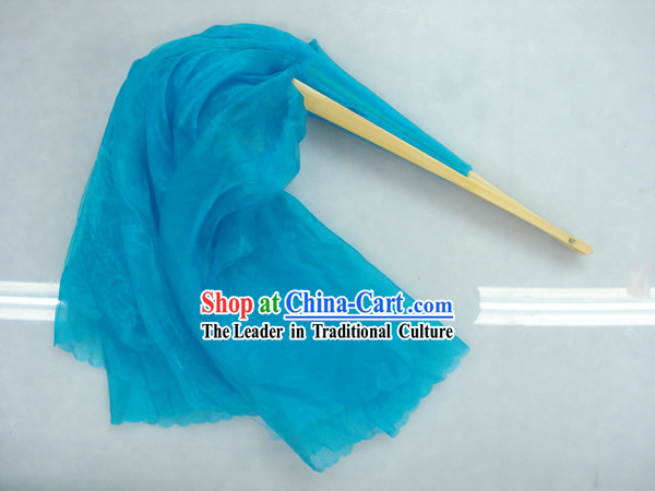 Chinese Traditional Light Blue Silk Dance Fan