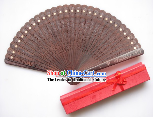 Supreme Chinese Traditional Purple Sandalwood Fan