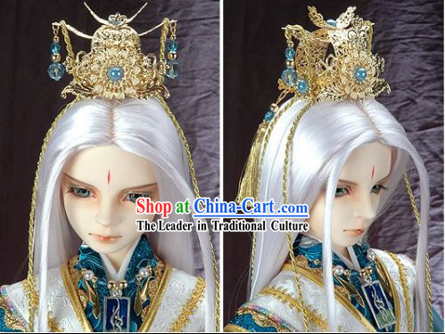 China Ancient Emperor Clothing and Hair Decoration Complete Set