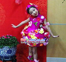 Chinese Flower Modern Dance Costumes for Kids