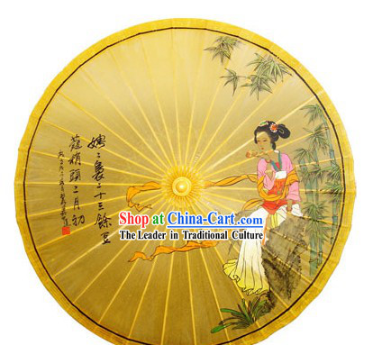 Chinese Hand Painted Ancient Beauty Painting Umbrella
