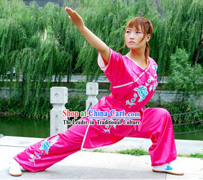 Chinese Traditional Silk and Cotton Kung Fu Uniform for Women