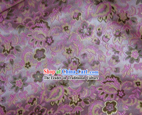 Chinese Flower Pink Silk Fabric