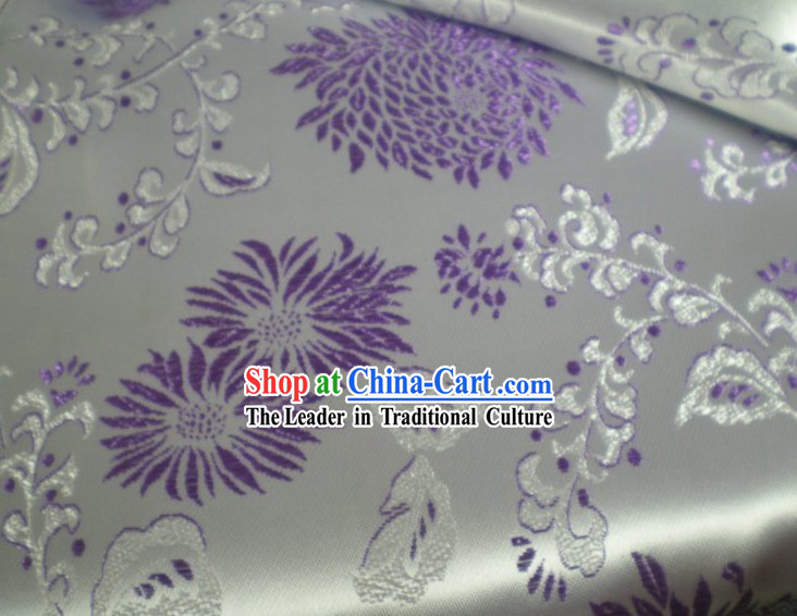 Chinese Traditional White Brocade Fabric