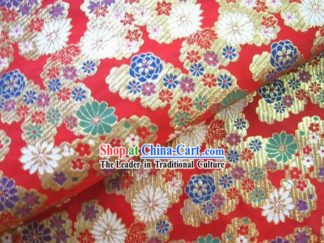 Chinese Traditional Flower Brocade Fabric