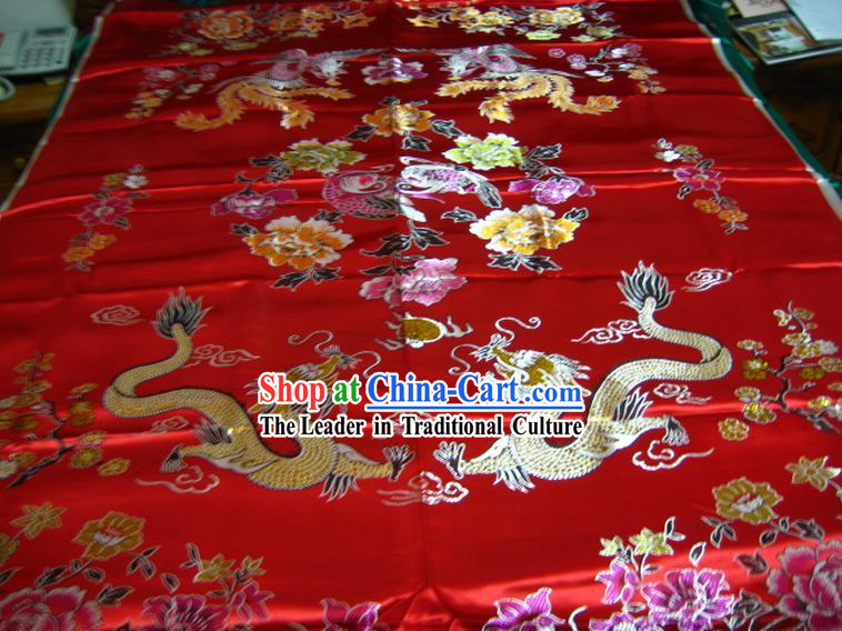 Chinese Traditional Dragon Phoenix Wedding Ducks Peony Quilt Cover