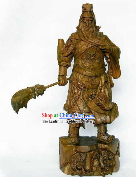 Supreme Guan Gong Statue Rosewood Scrulputre Statue