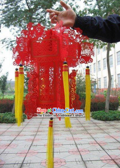 24 Inches Chinese Red Papercut Palace Large Lantern