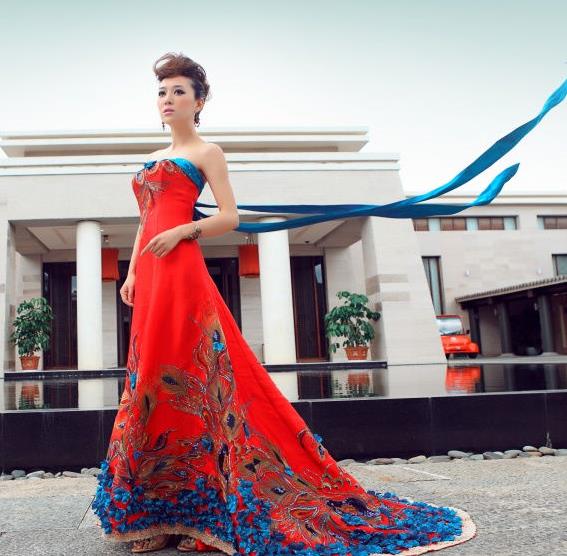 Lucky Red Homemade Wedding Dress