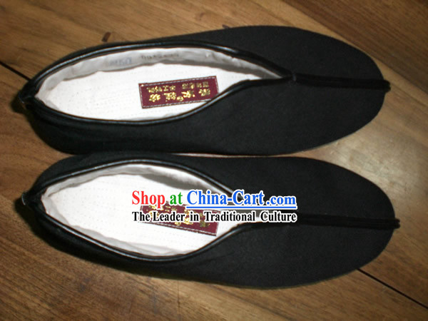 Plain Black Traditonnal Cotton Chinese Shoes