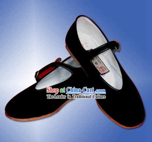 Chinese Traditional Handmade Black Cloth Shoes