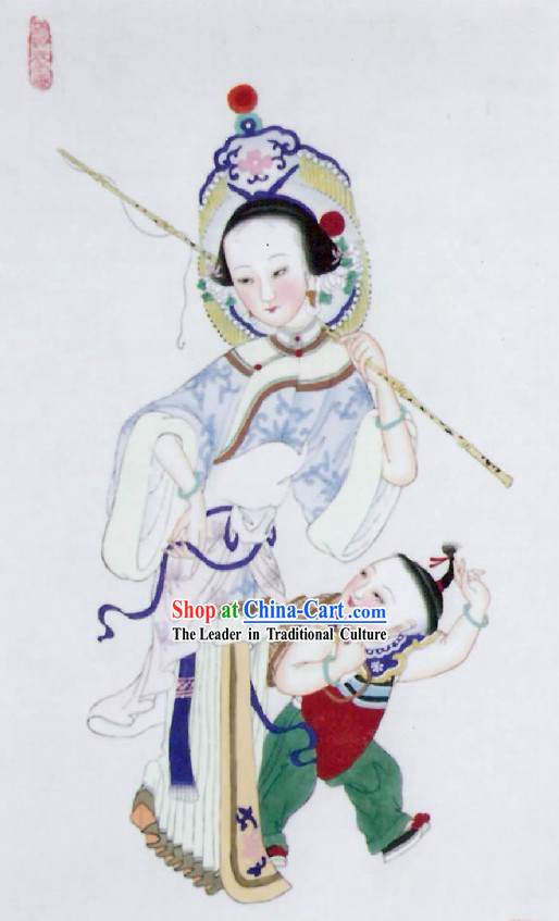 Tianjin Folk Painting fo Mother and Child