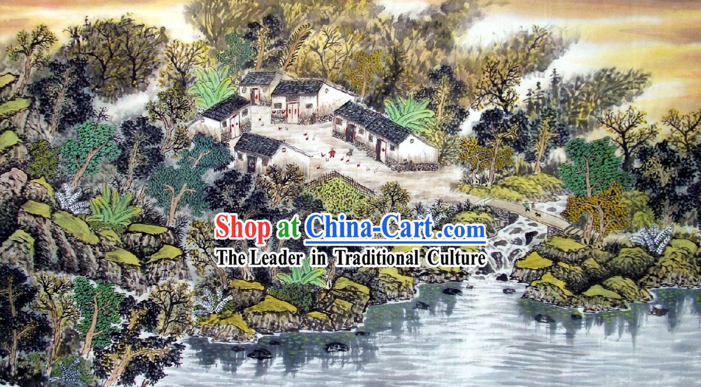 Chinese Landscape Painting - Peace Village