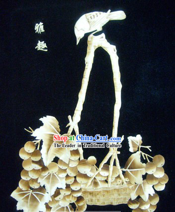 Traditional Chinese Wheat Stalk Painting - Grape Basket