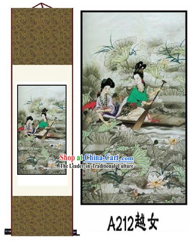 Chinese Silk Lady Painting