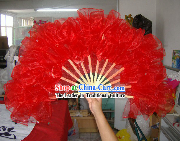 Professional Chinese Traditional Dance Gauze Fan