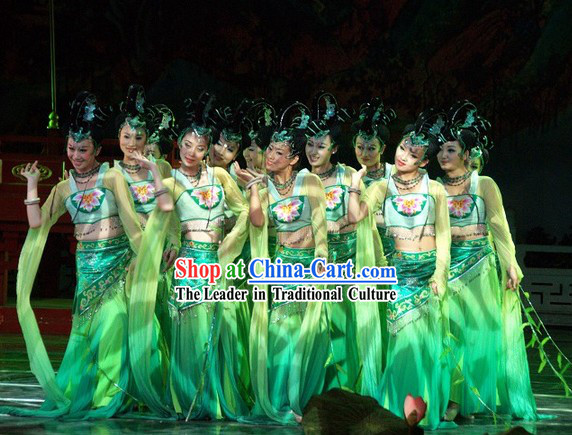 Chinese Ancient Palace Long Sleeve Dance Costumes Complete Set