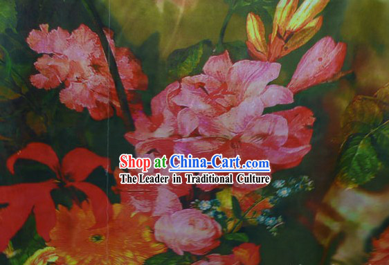 Chinese Traditional Rui Fu Xiang Silk Textile Fabric - Flower Combination