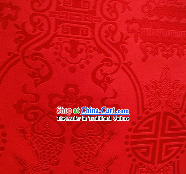 Double Fish Brocade Fabric