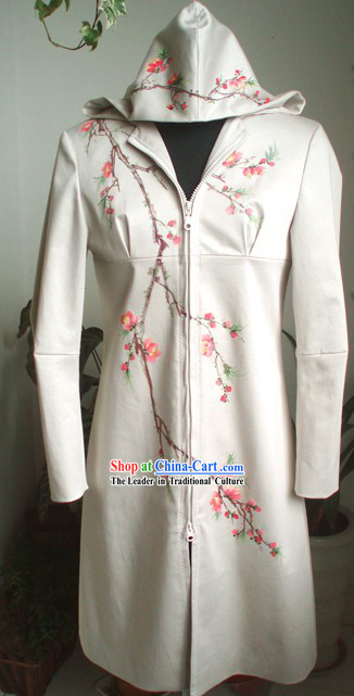 Traditional Mandarin Handmade Plum Blossom Dust Coat