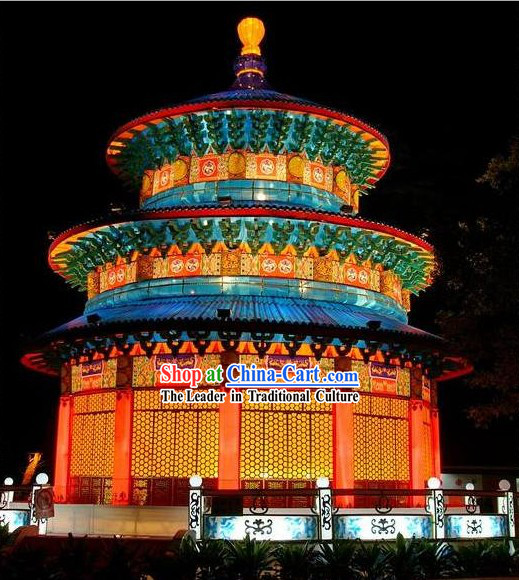 Traditional Chinese Handmade Electric Light up Temple of Heaven Lantern Set