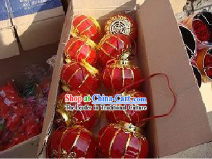 Traditional Chinese Happy Celebration Lucky Red Lantern Five Pieces Set