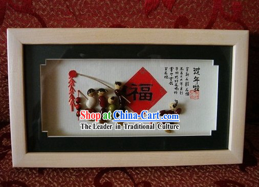Chinese Traditional Bean Painting Arts and Crafts - Happy Lunar New Year