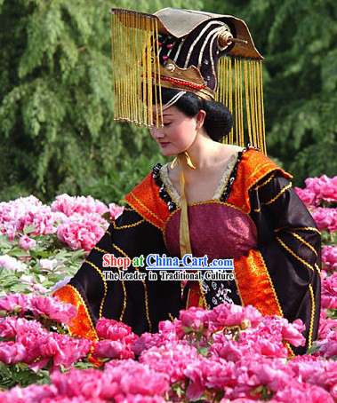 Supreme Chinese Ancient Emperor Clothing Complete Set for Women