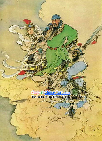 Chinese Film and Stage Performance and Photo Studio Traditional Painting Prop - Guan Yu Portrait