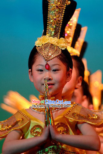 Chinese Ancient Palace Fei Tian Dance Costumes Complete Set for Children
