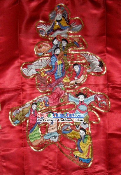 Chinese Traditional Embroidery Handicraft - Nine Stars Offer Birthday Felicitations