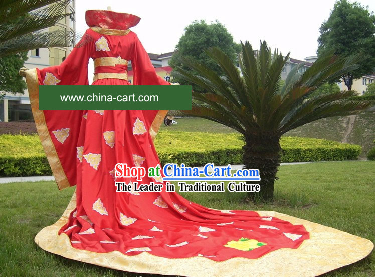 Supreme Chinese Stunning Made to Order Lucky Red Long Wedding Dress