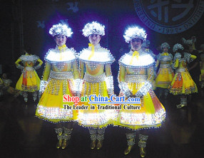Professional Stage Performance Luminous Costumes Complete Set