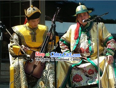 Traditional Mongolian Minority Long Robe Complete Set