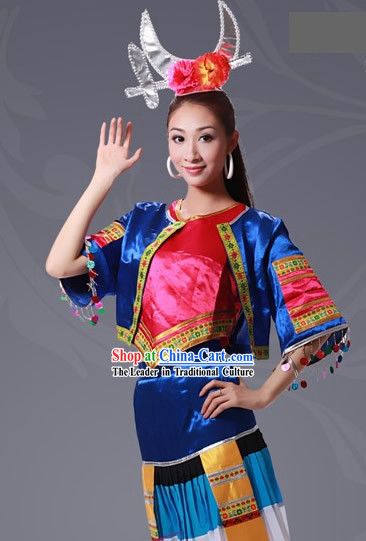 Chinese Li Minority Costumes Set for Women