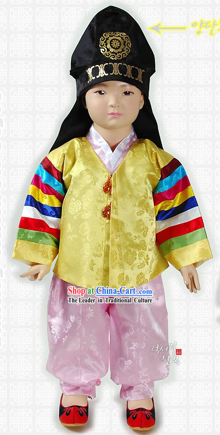 Traditional Korean Birthday Hanbok Dress Set for Boys
