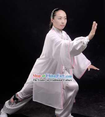 Chinese Classic Embroidered Flower Sifu Tai Chi Uniform Set