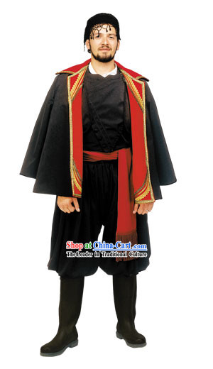 Cretan Male With Coat Traditional Greek Costume