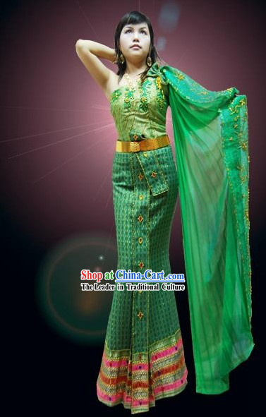 Traditional Thai Dance Costume Complete Set