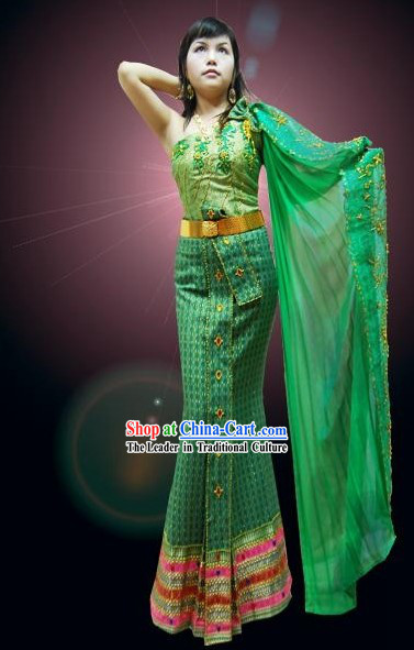 Traditional Thailand Dance Costume Complete Set