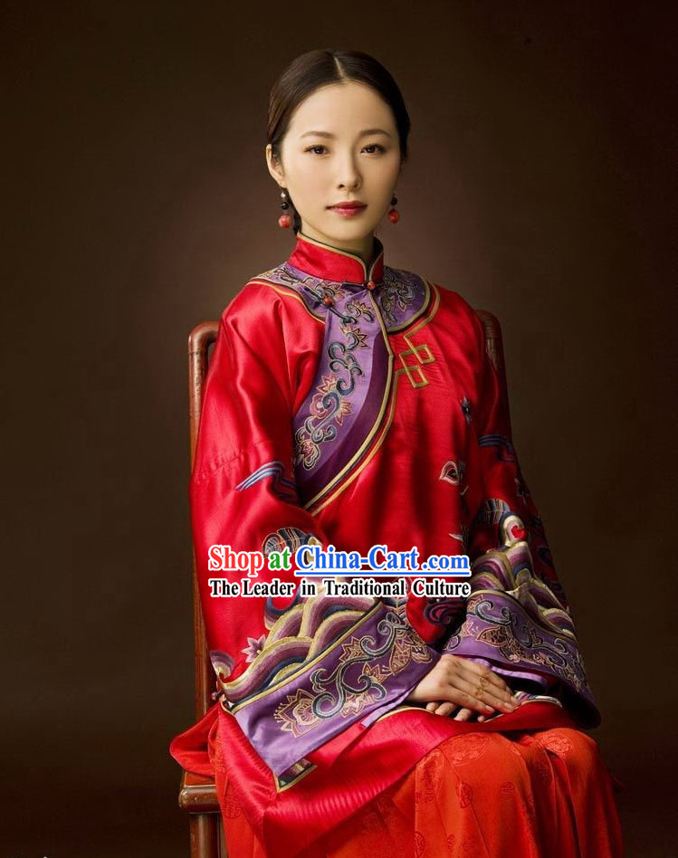 Chinese Silk Wedding Phoenix Dress Complete Set