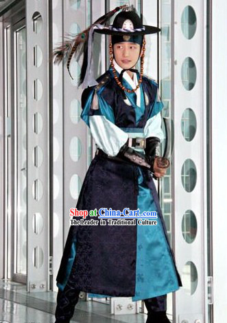 Ancient Korean Official Costume Set Korean Male Warrior Costume National Costume of Korea