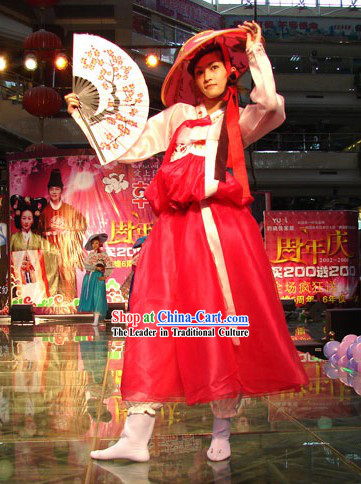Korean Fan Dance Costumes Set